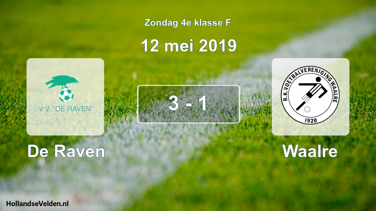 Total number of matches played: De Raven - Waalre 3 - 1 (12 May 2019)