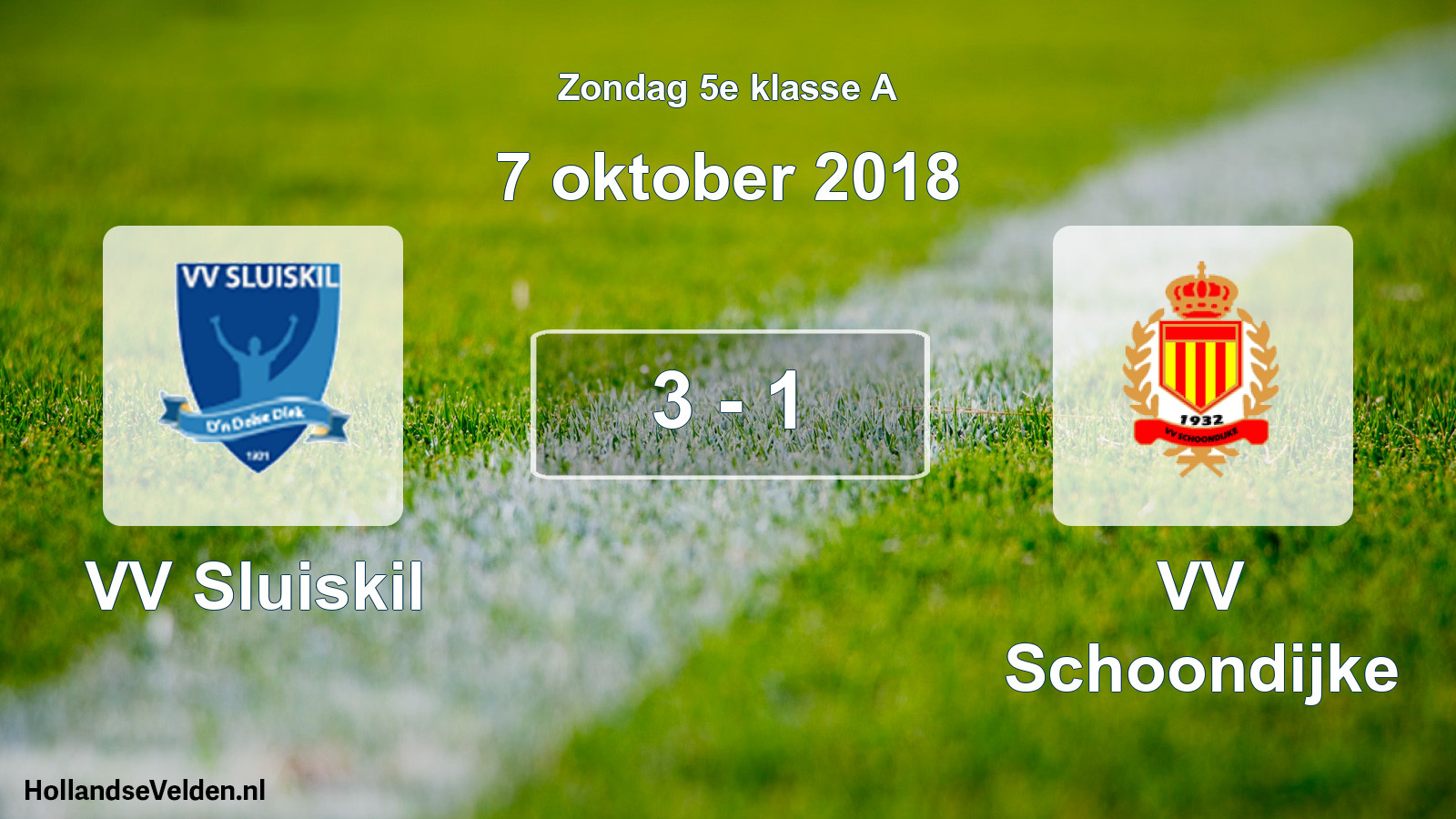 Total number of matches played: VV Sluiskil - VV Schoondijke 3 - 1 (7 October 2018)