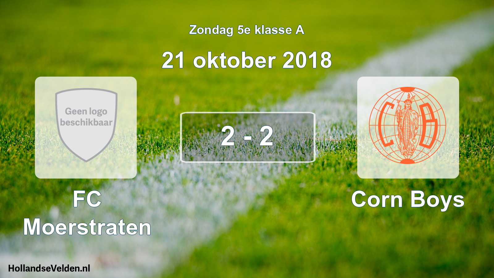 Total number of matches played: FC Moerstraten - Corn Boys 2 - 2 (21 October 2018)