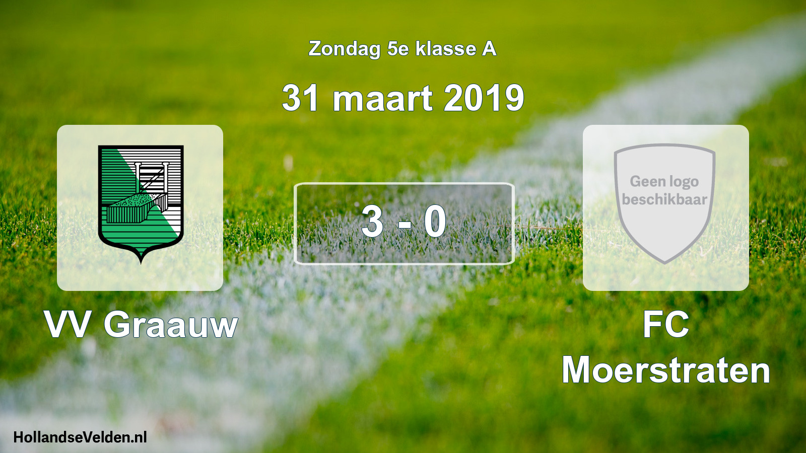 Total number of matches played: VV Graauw - FC Moerstraten 3 - 0 (31 March 2019)
