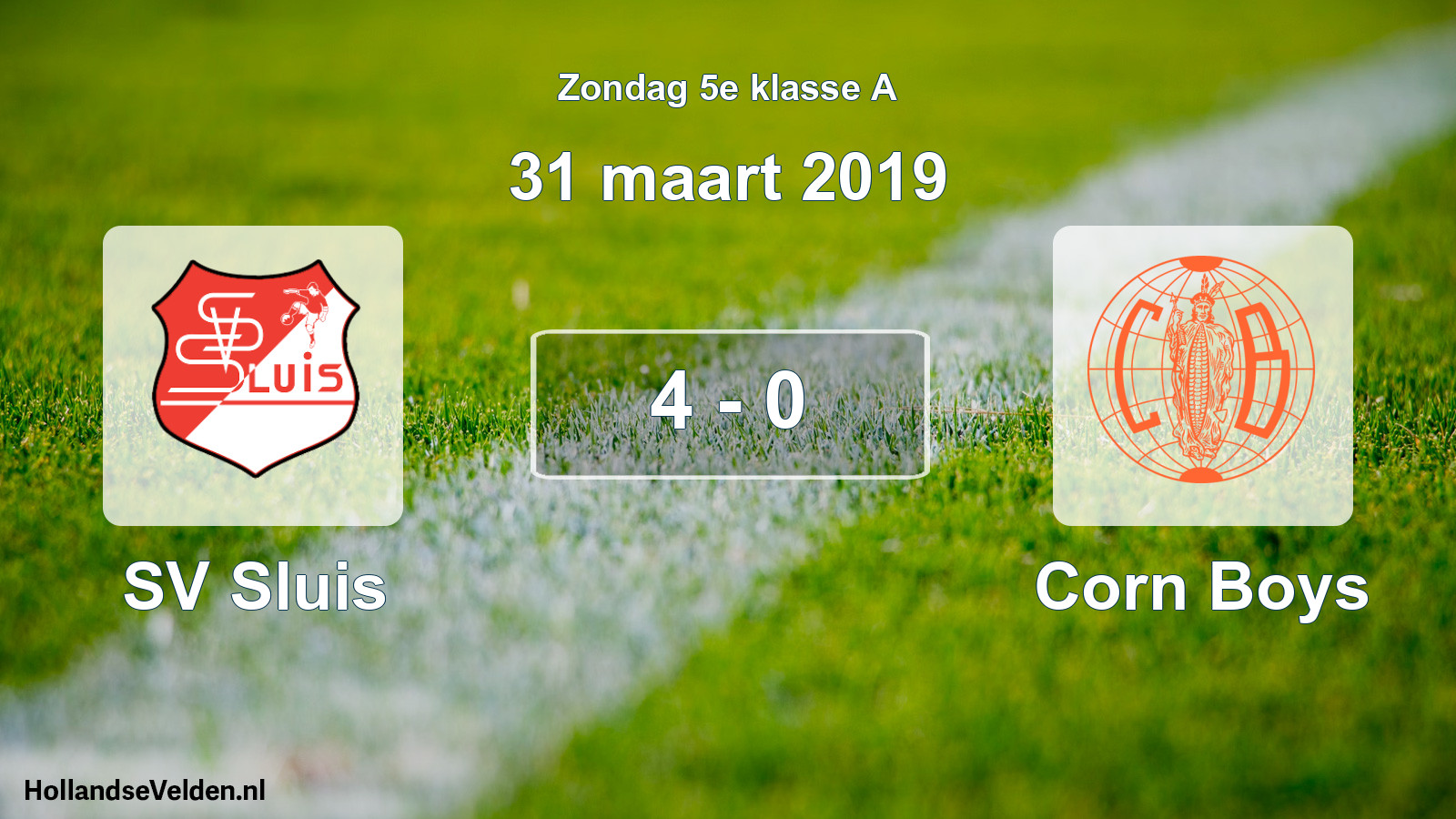 Total number of matches played: SV Sluis - Corn Boys 4 - 0 (31 March 2019)