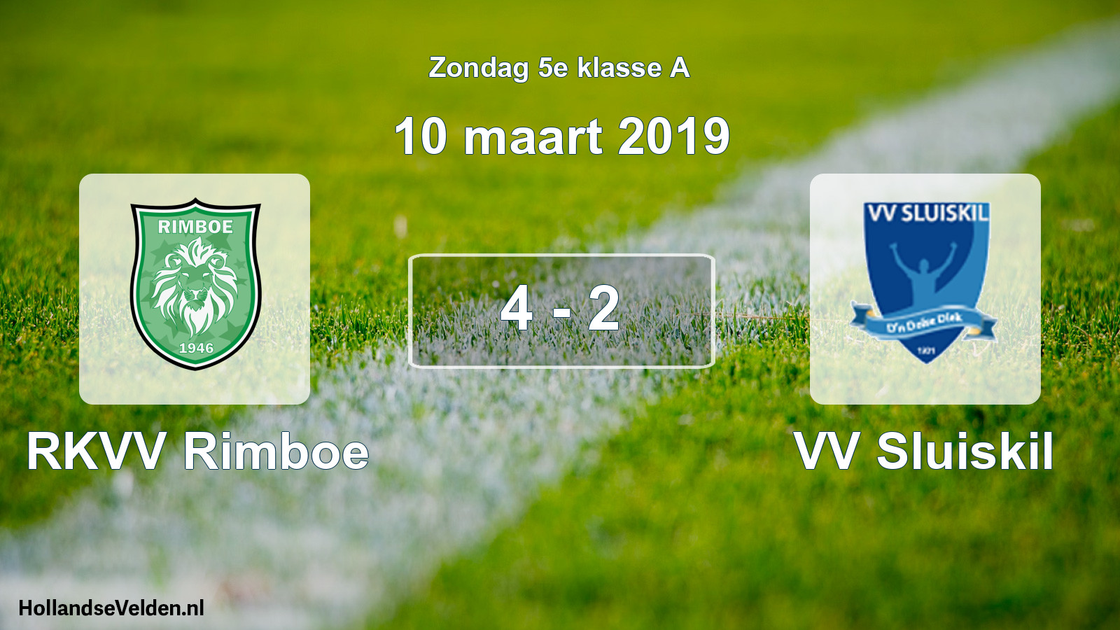 Total number of matches played: RKVV Rimboe - VV Sluiskil 4 - 2 (10 March 2019)