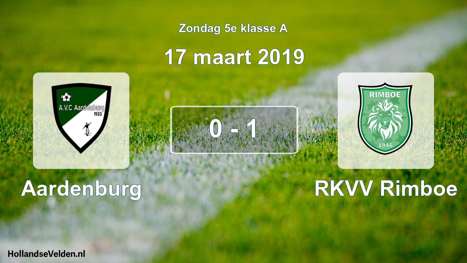 Total number of matches played: Aardenburg - RKVV Rimboe 0 - 1 (17 March 2019)