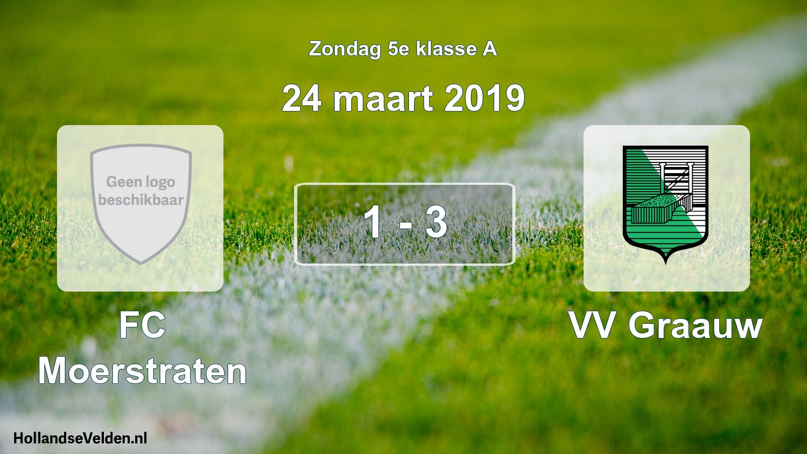 Total number of matches played: FC Moerstraten - VV Graauw 1 - 3 (24 March 2019)