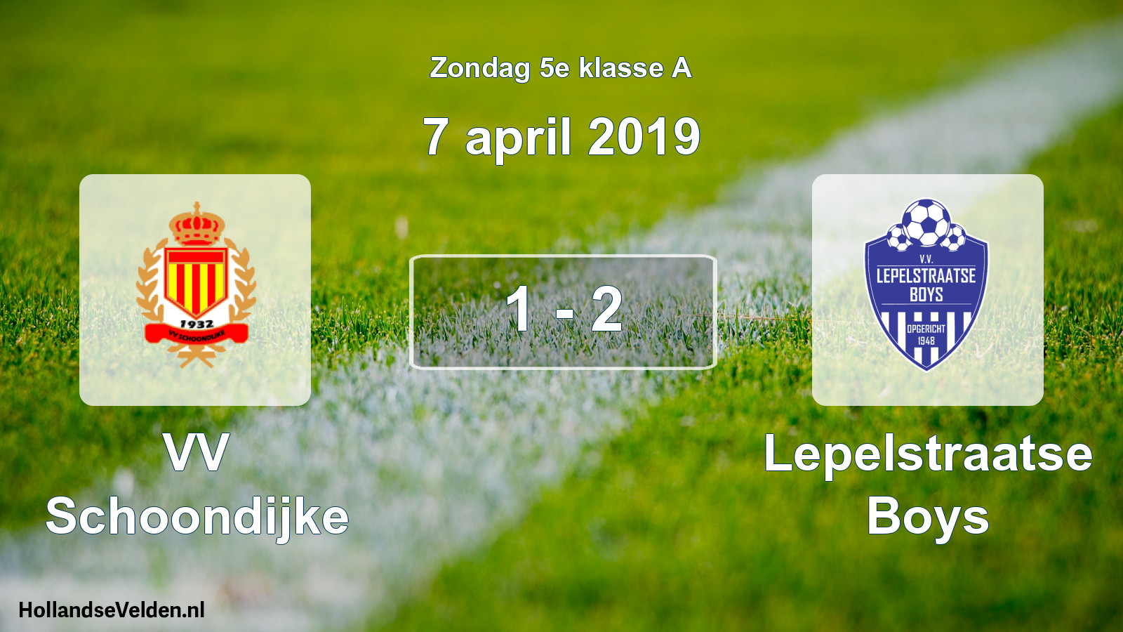 Total number of matches played: VV Schoondijke - Lepelstraatse Boys 1 - 2 (7 April 2019)