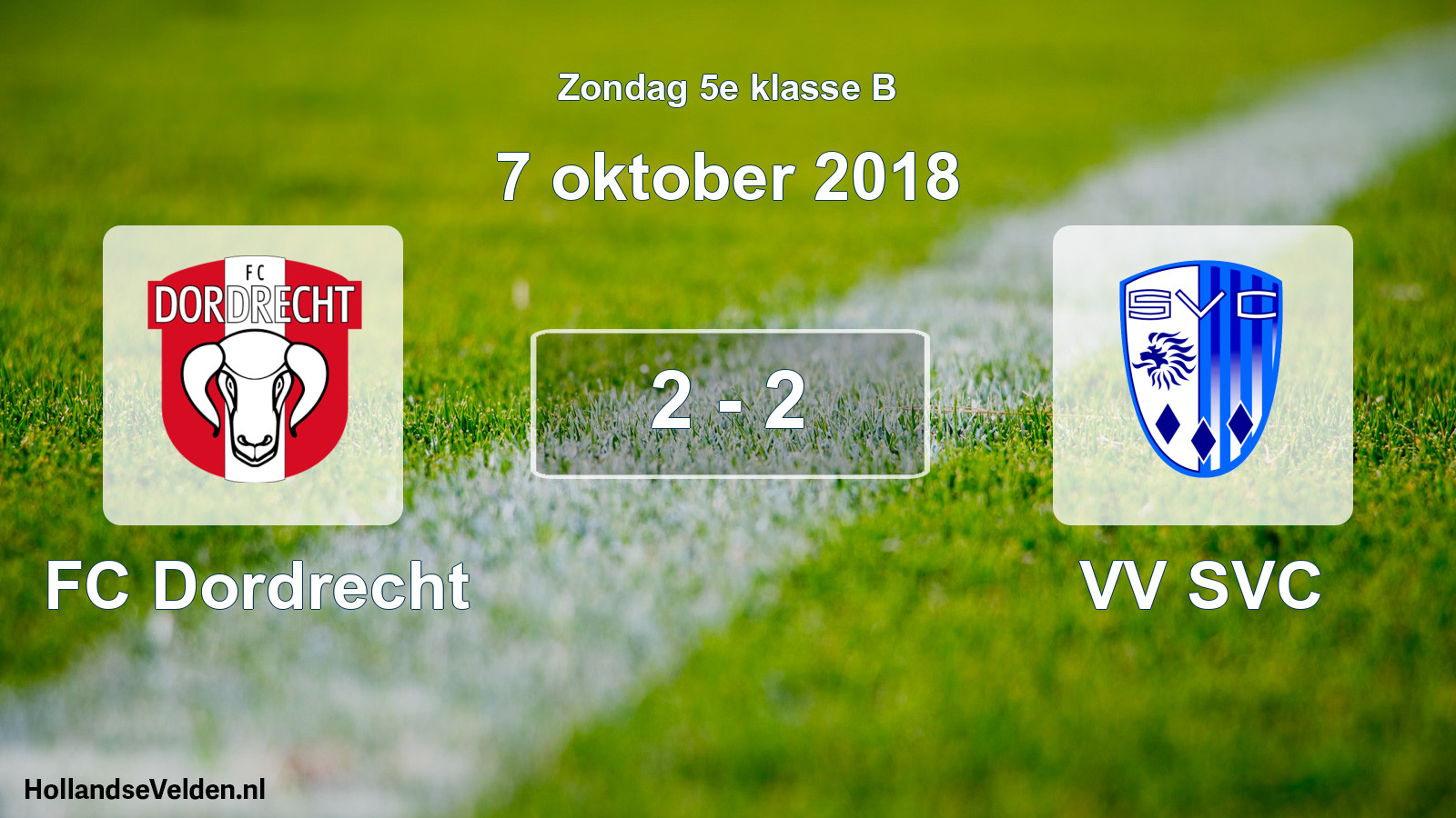 Total number of matches played: FC Dordrecht - VV SVC 2 - 2 (7 October 2018)