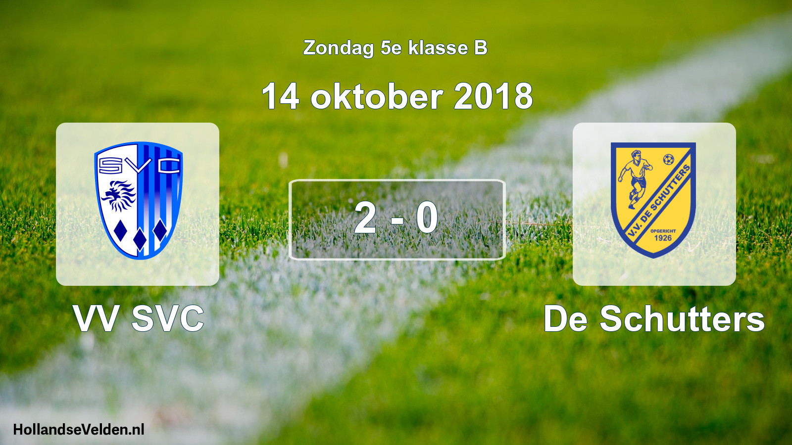 Total number of matches played: VV SVC - De Schutters 2 - 0 (14 October 2018)