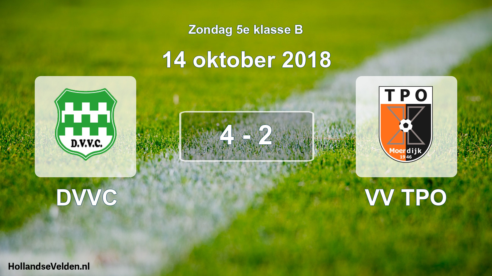 Total number of matches played: DVVC - VV TPO 4 - 2 (14 October 2018)