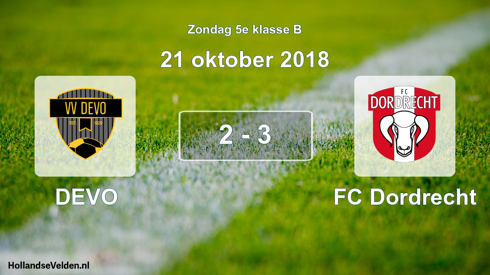 Total number of matches played: DEVO - FC Dordrecht 2 - 3 (21 October 2018)