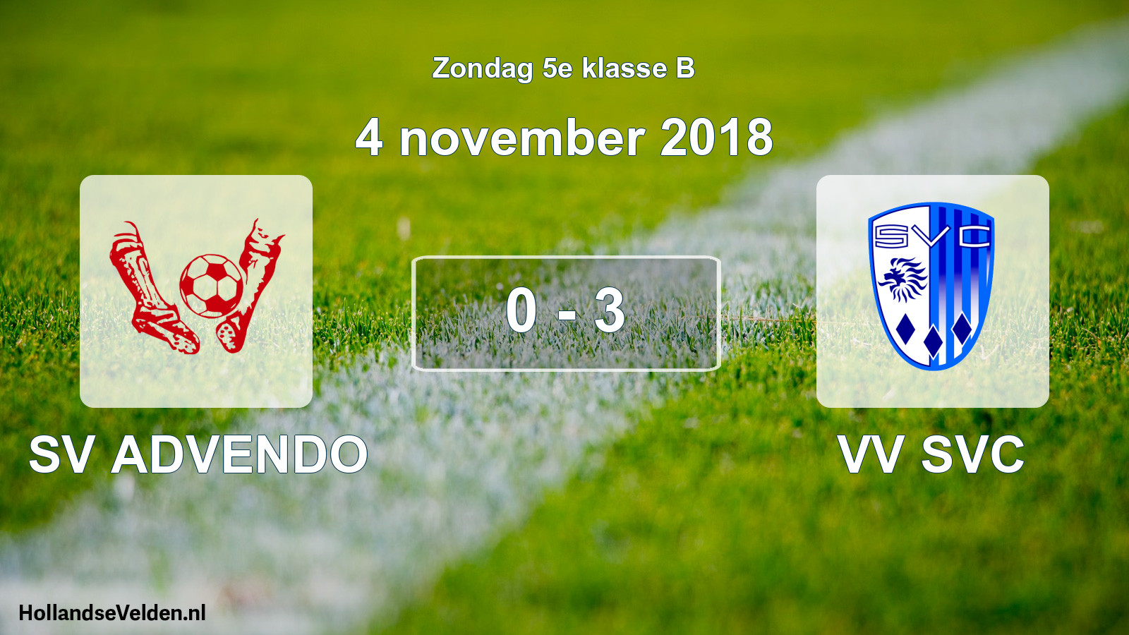 Total number of matches played: SV ADVENDO - VV SVC 0 - 3 (4 November 2018)