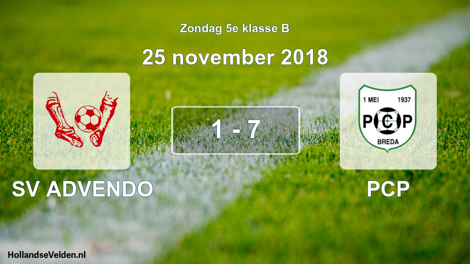 Total number of matches played: SV ADVENDO - PCP 1 - 7 (25 November 2018)
