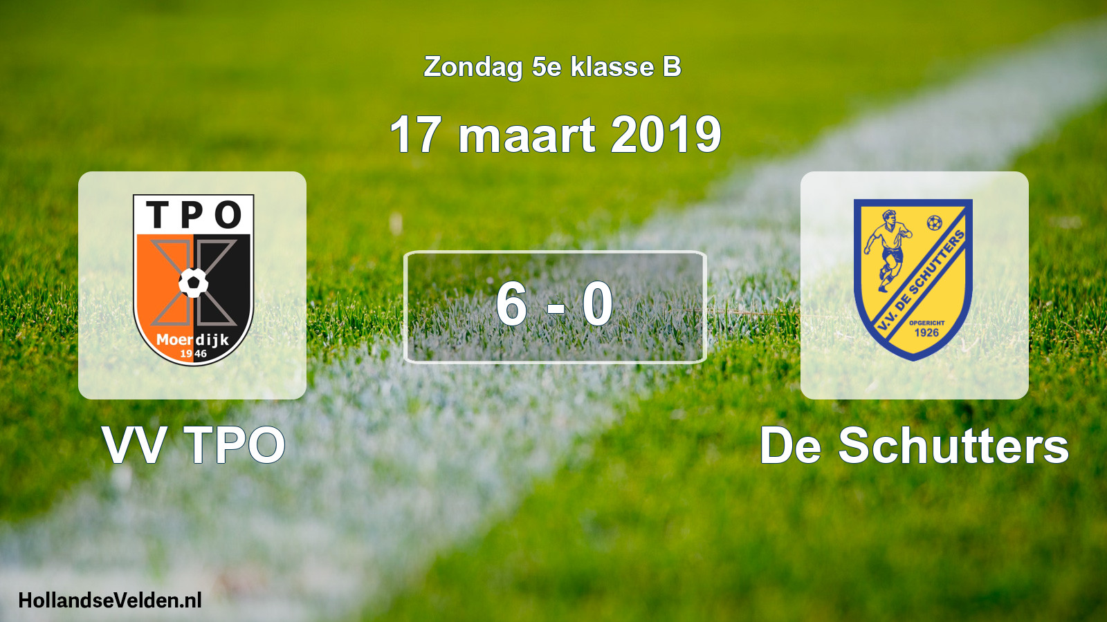 Total number of matches played: VV TPO - De Schutters 6 - 0 (17 March 2019)