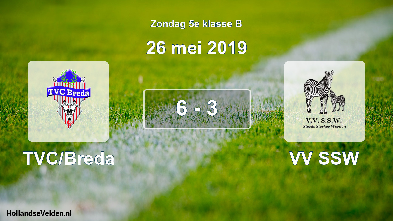 Total number of matches played: TVC/Breda - VV SSW 6 - 3 (26 May 2019)
