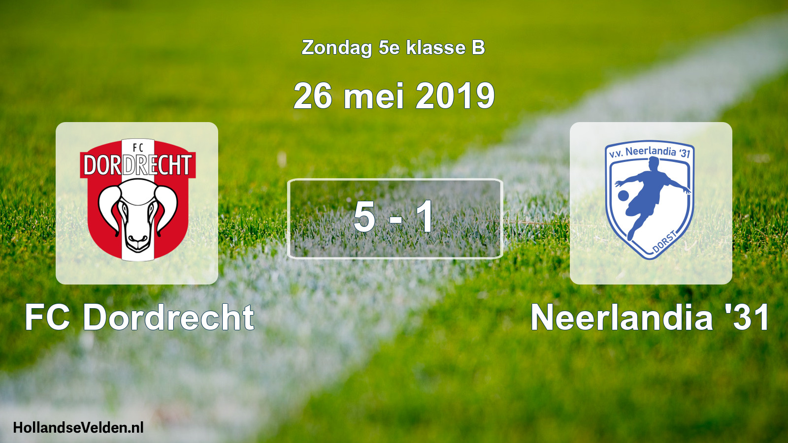 Total number of matches played: FC Dordrecht - Neerlandia '31 5 - 1 (26 May 2019)
