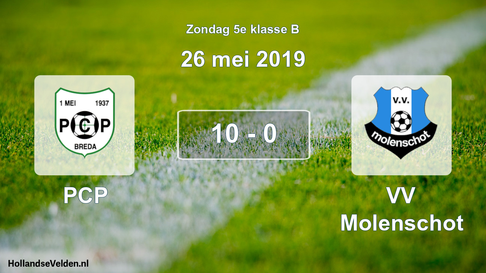 Total number of matches played: PCP - VV Molenschot 10 - 0 (26 May 2019)
