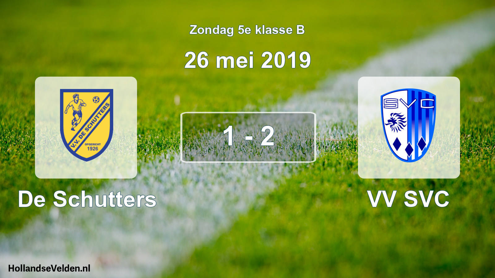Total number of matches played: De Schutters - VV SVC 1 - 2 (26 May 2019)