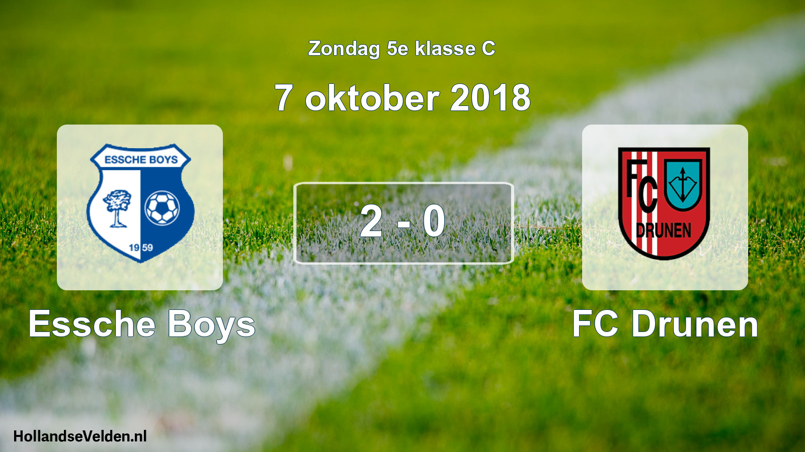 Total number of matches played: Essche Boys - FC Drunen 2 - 0 (7 October 2018)