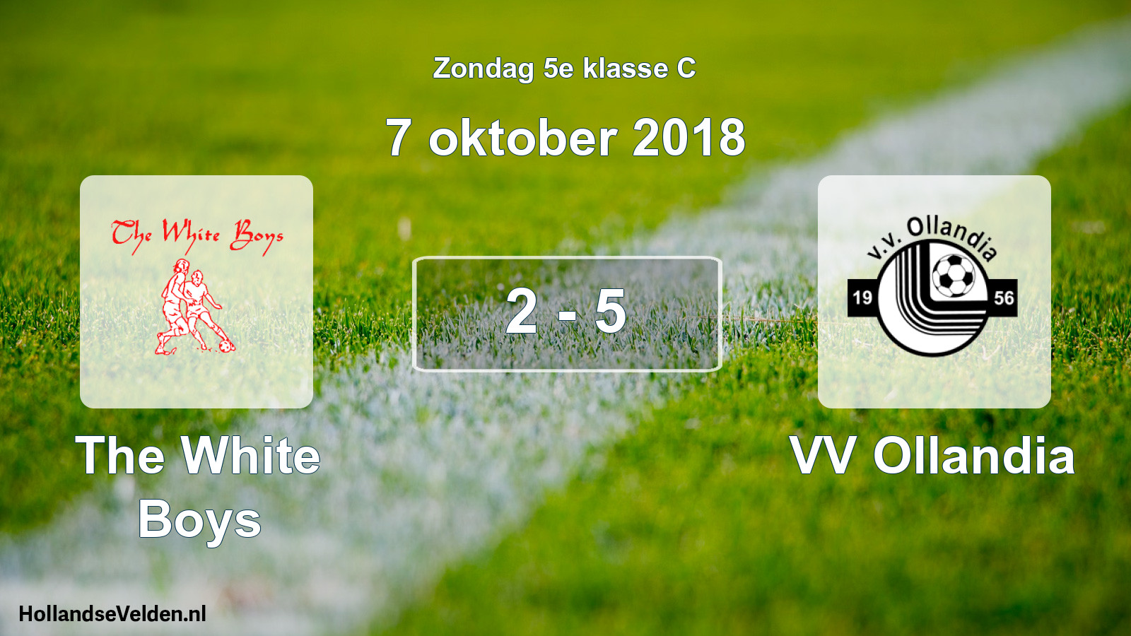 Total number of matches played: The White Boys - VV Ollandia 2 - 5 (7 October 2018)