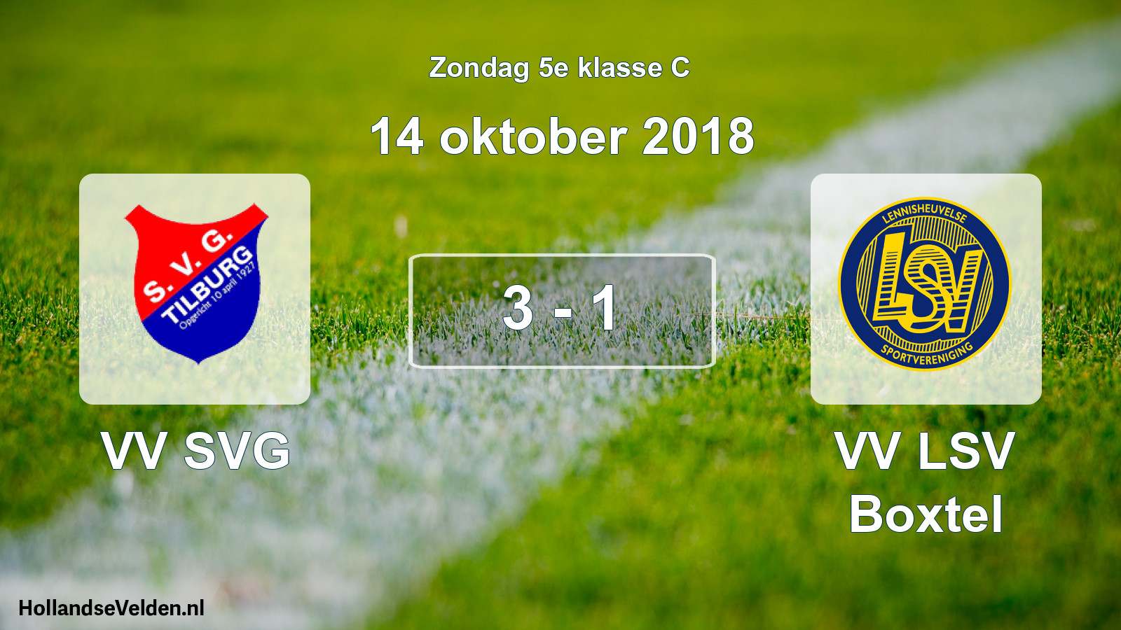 Total number of matches played: VV SVG - VV LSV Boxtel 3 - 1 (14 October 2018)
