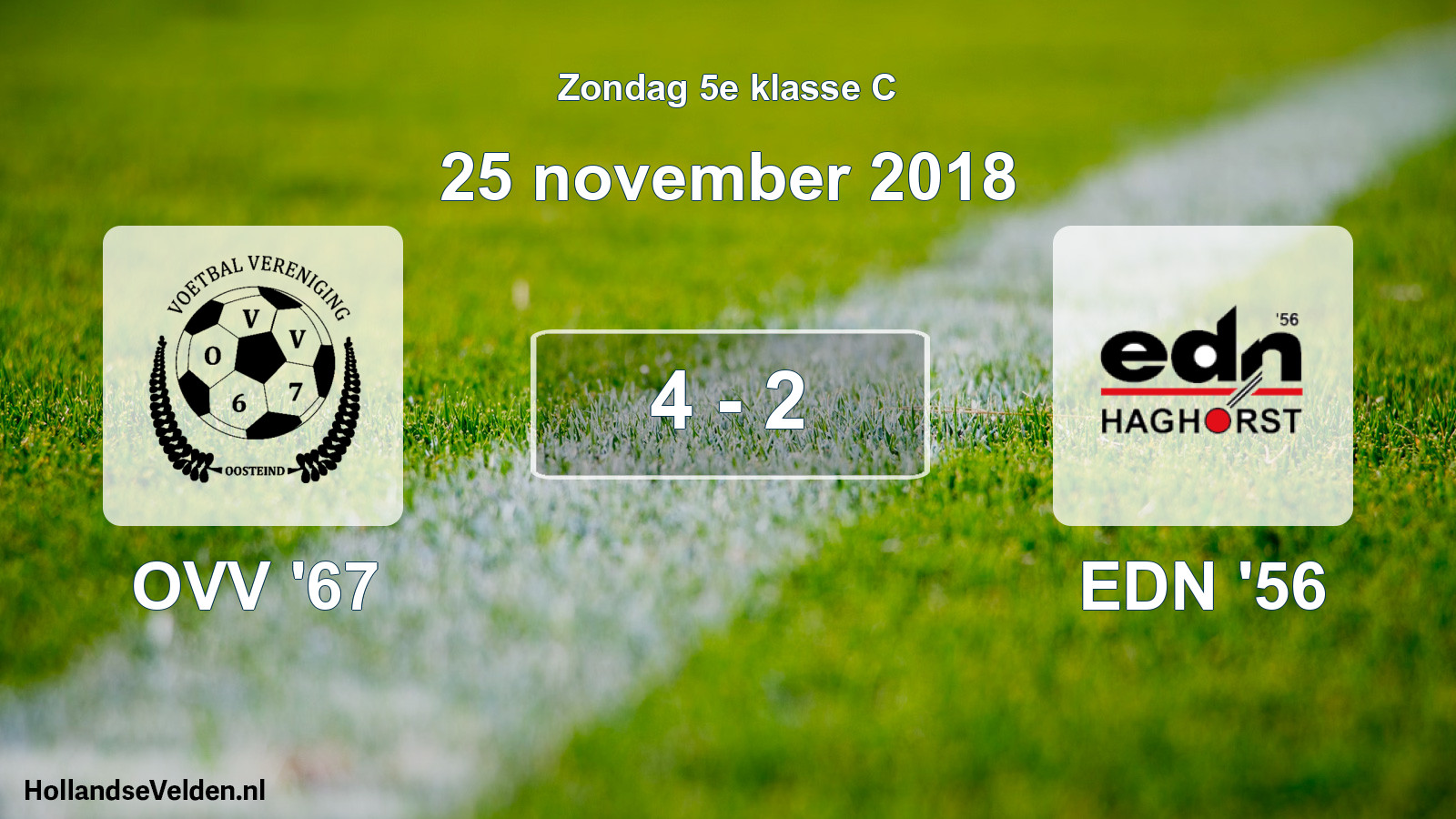 Total number of matches played: OVV '67 - EDN '56 4 - 2 (25 November 2018)