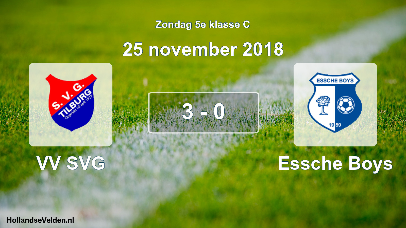 Total number of matches played: VV SVG - Essche Boys 3 - 0 (25 November 2018)