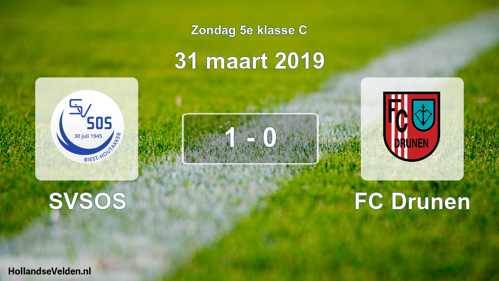 Total number of matches played: SVSOS - FC Drunen 1 - 0 (31 March 2019)