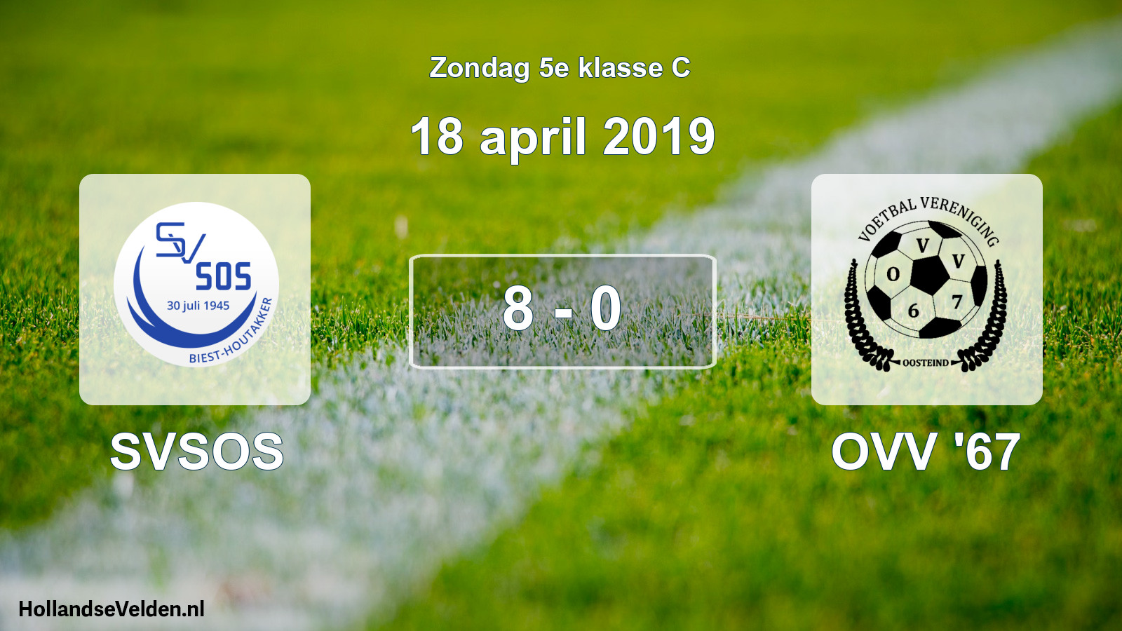 Total number of matches played: SVSOS - OVV '67 8 - 0 (18 April 2019)