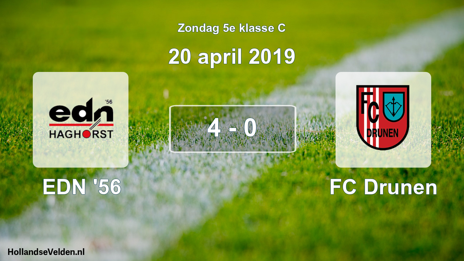 Total number of matches played: EDN '56 - FC Drunen 4 - 0 (20 April 2019)