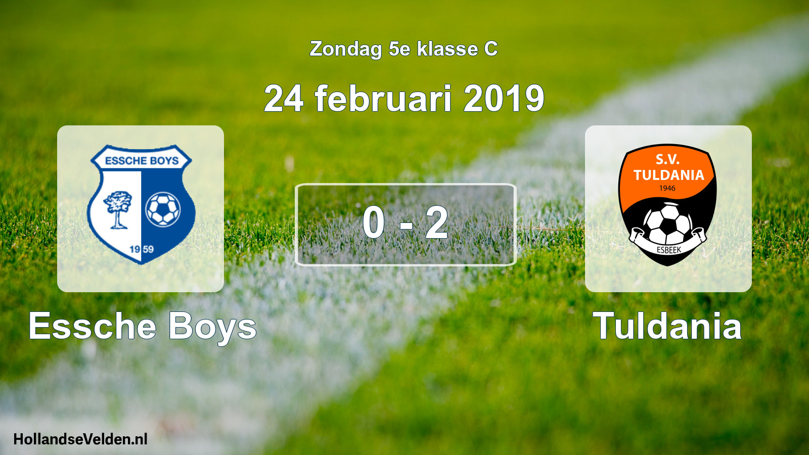 Total number of matches played: Essche Boys - Tuldania 0 - 2 (24 February 2019)