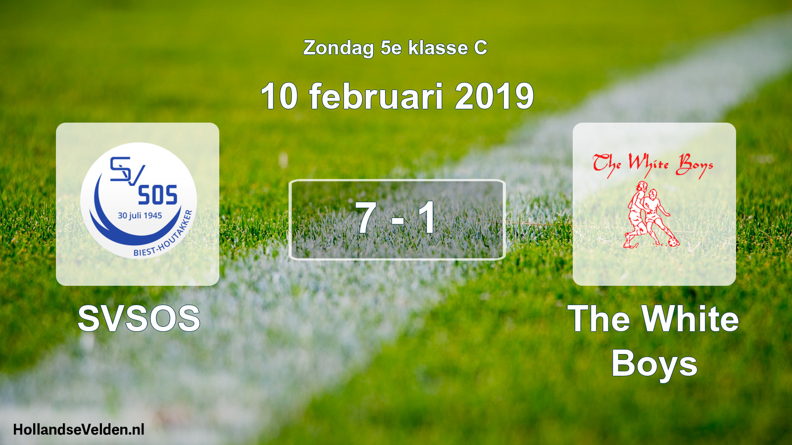 Total number of matches played: SVSOS - The White Boys 7 - 1 (10 February 2019)