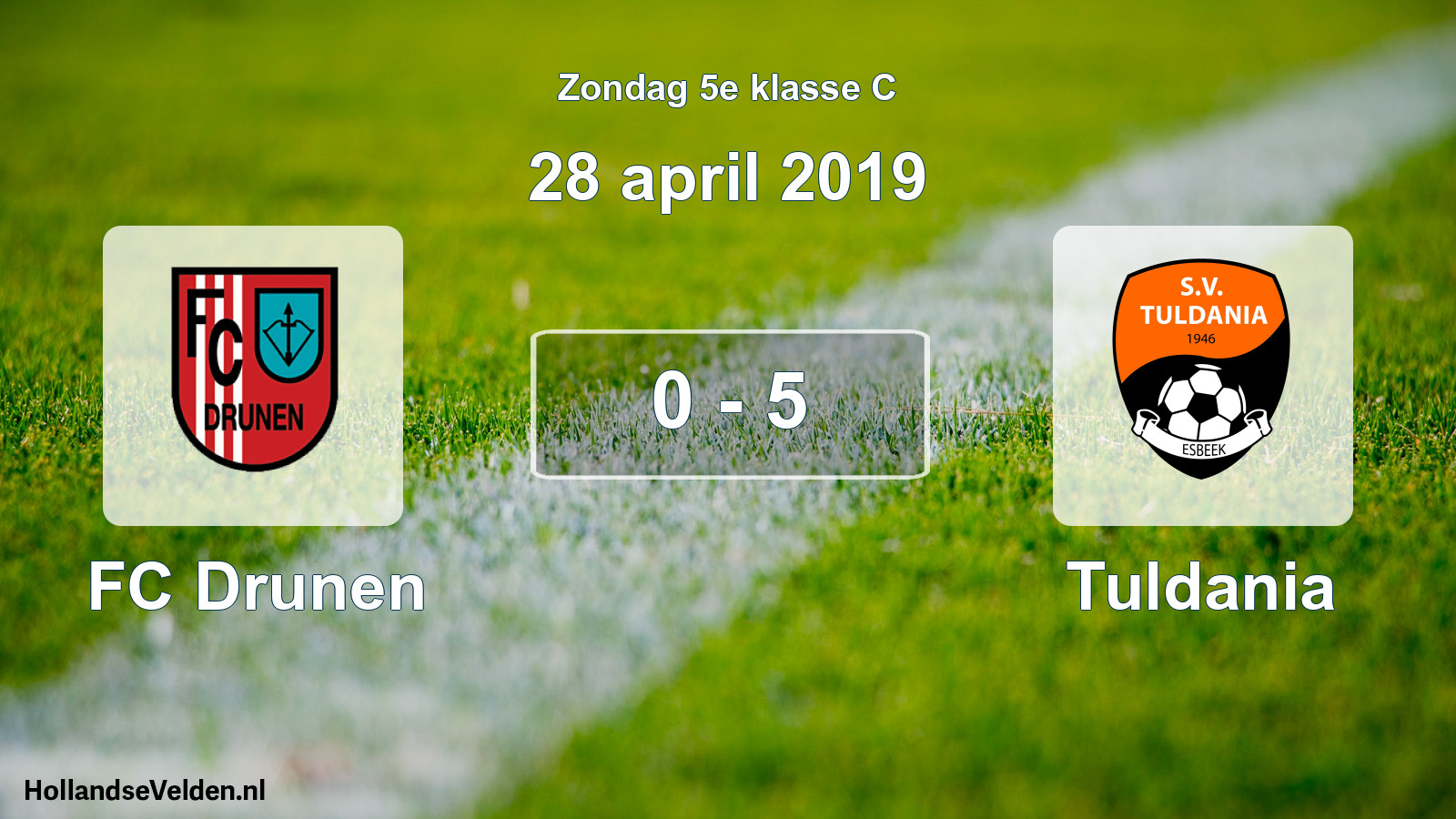 Total number of matches played: FC Drunen - Tuldania 0 - 5 (28 April 2019)
