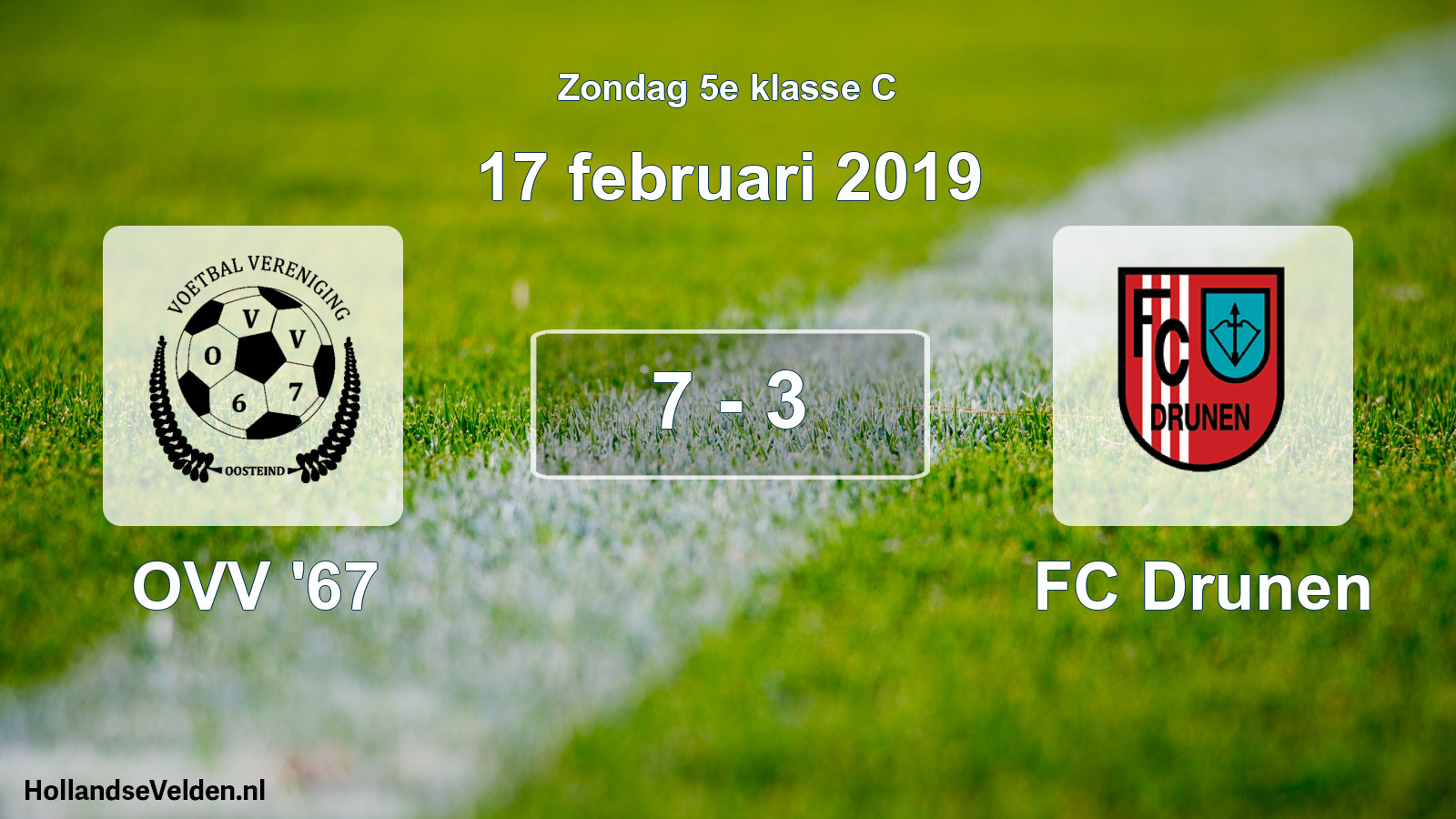 Total number of matches played: OVV '67 - FC Drunen 7 - 3 (17 February 2019)