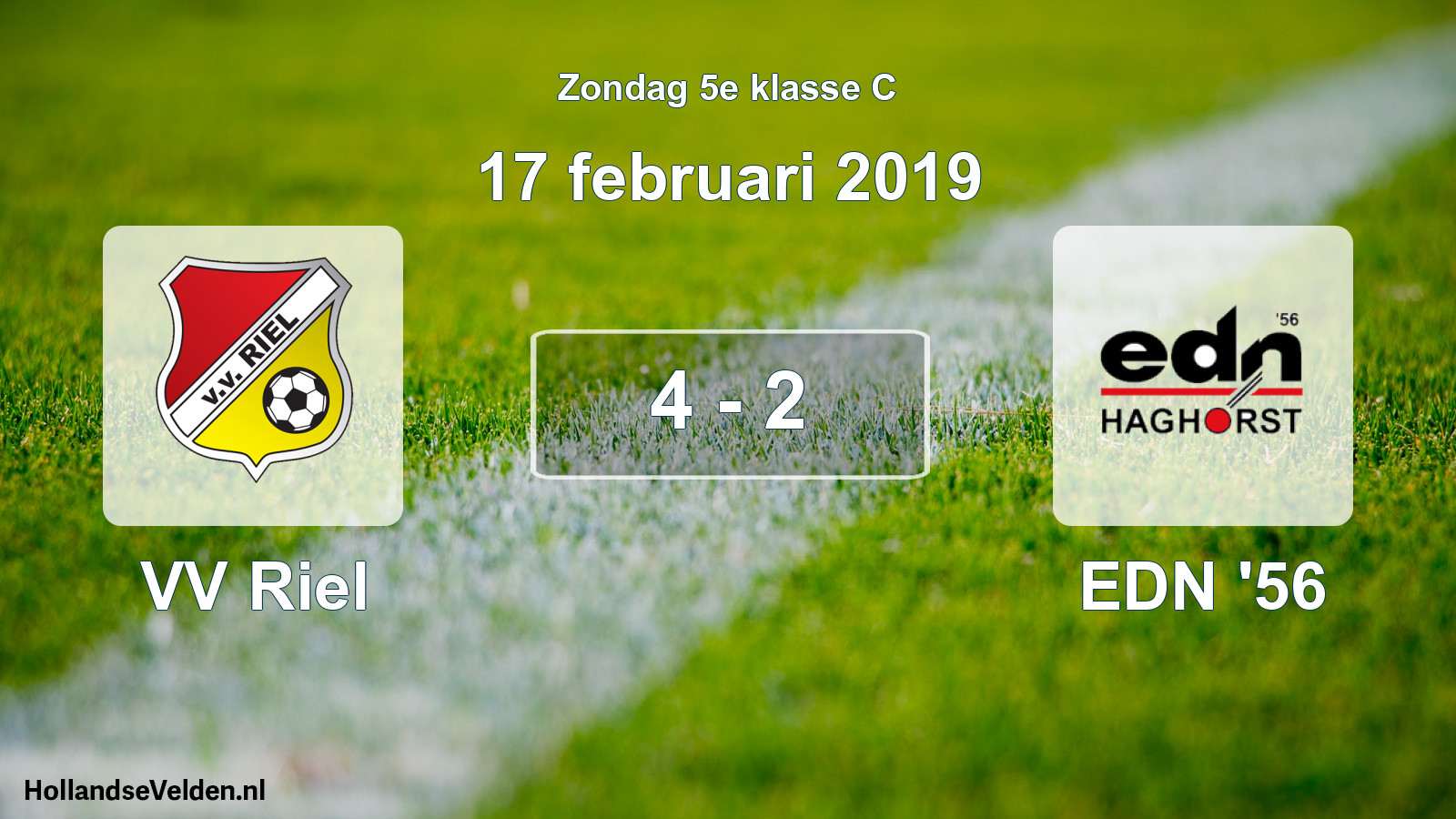 Total number of matches played: VV Riel - EDN '56 4 - 2 (17 February 2019)