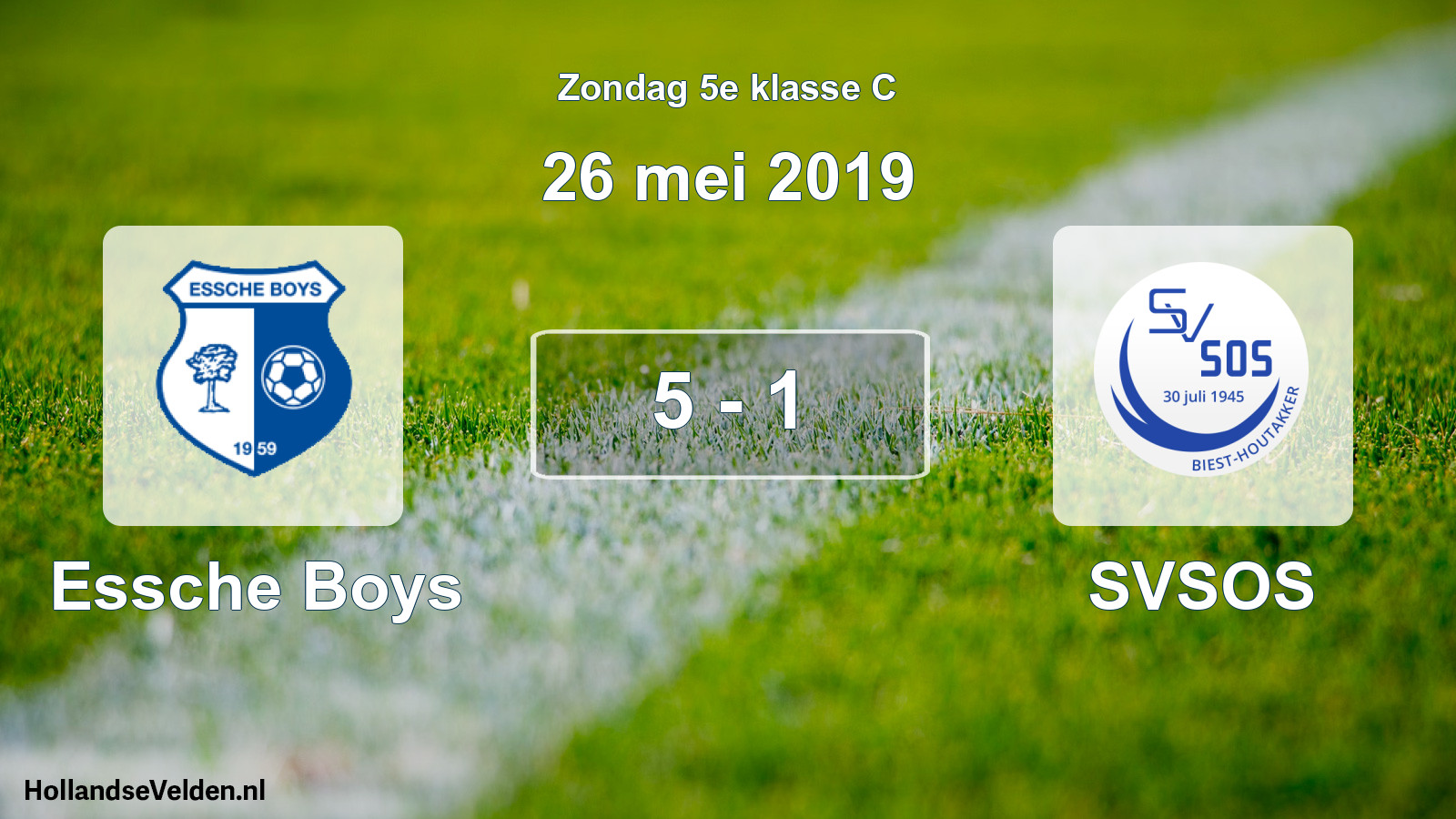 Total number of matches played: Essche Boys - SVSOS 5 - 1 (26 May 2019)