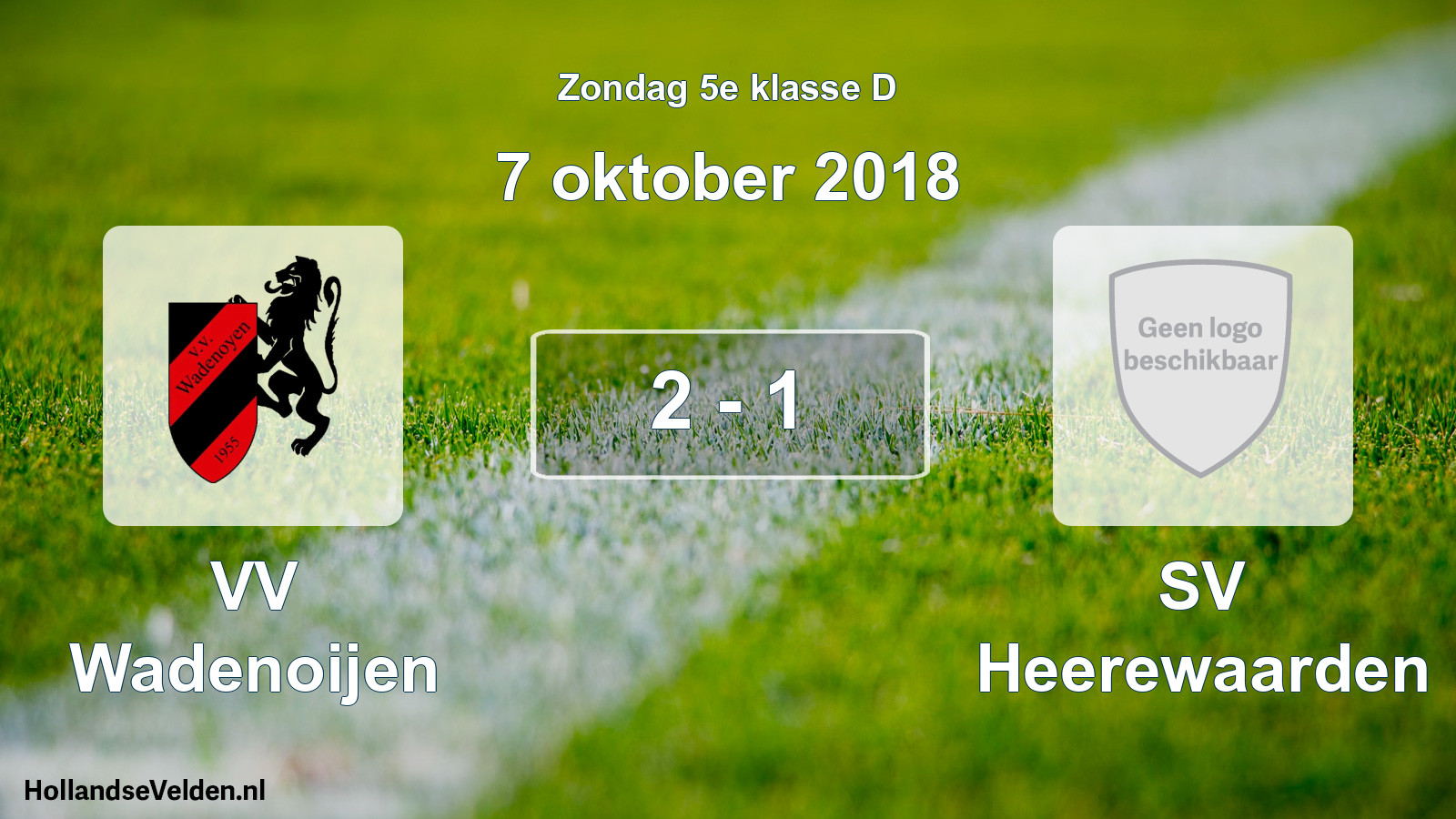 Total number of matches played: VV Wadenoijen - SV Heerewaarden 2 - 1 (7 October 2018)