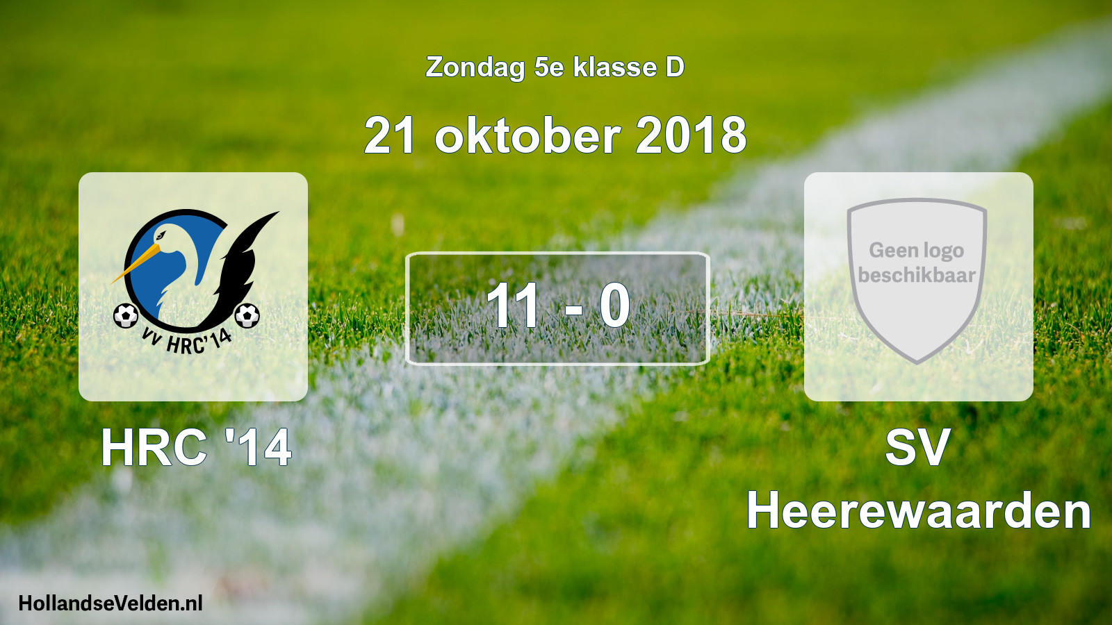 Total number of matches played: HRC '14 - SV Heerewaarden 11 - 0 (21 October 2018)
