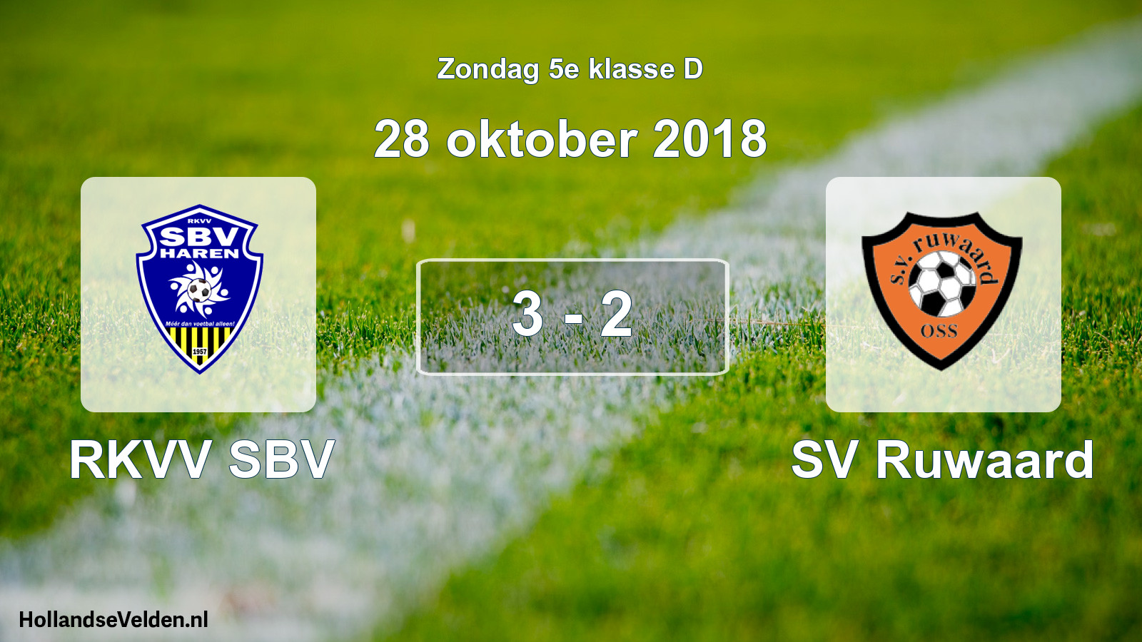 Total number of matches played: RKVV SBV - SV Ruwaard 3 - 2 (28 October 2018)