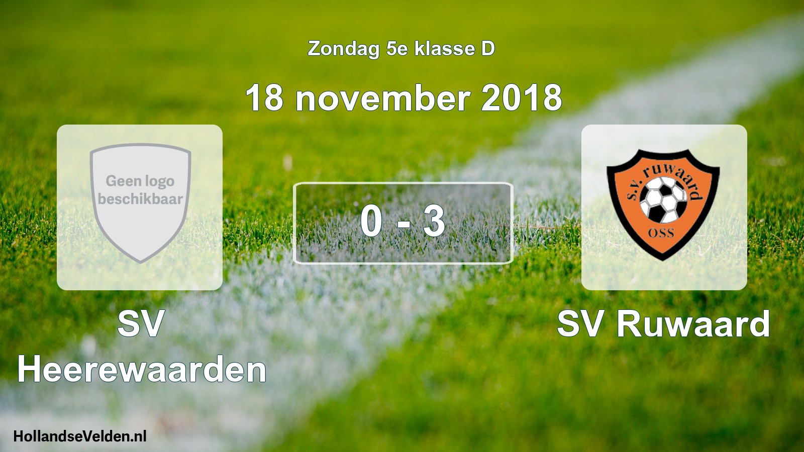 Total number of matches played: SV Heerewaarden - SV Ruwaard 0 - 3 (18 November 2018)