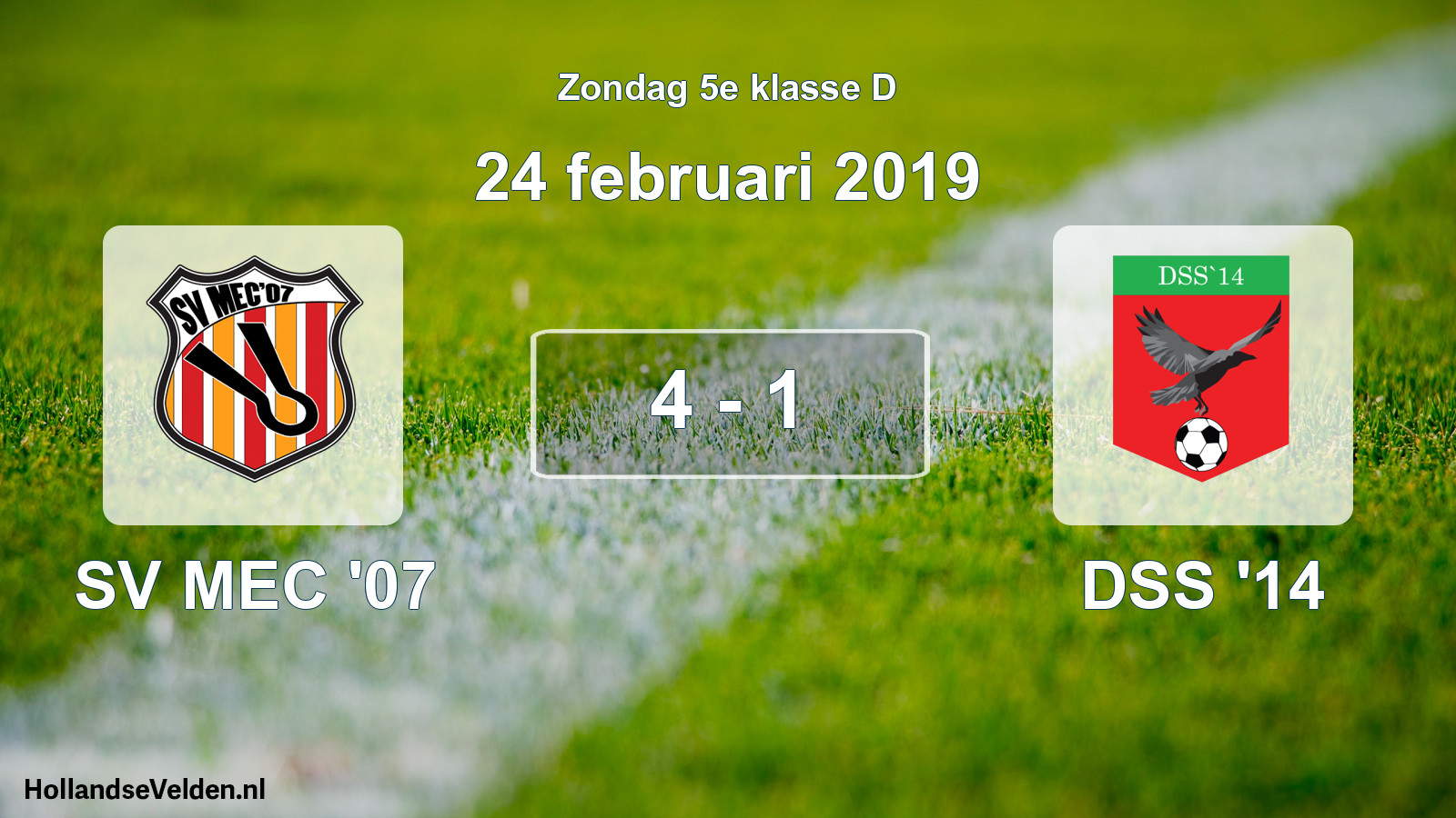 Total number of matches played: SV MEC '07 - DSS '14 4 - 1 (24 February 2019)