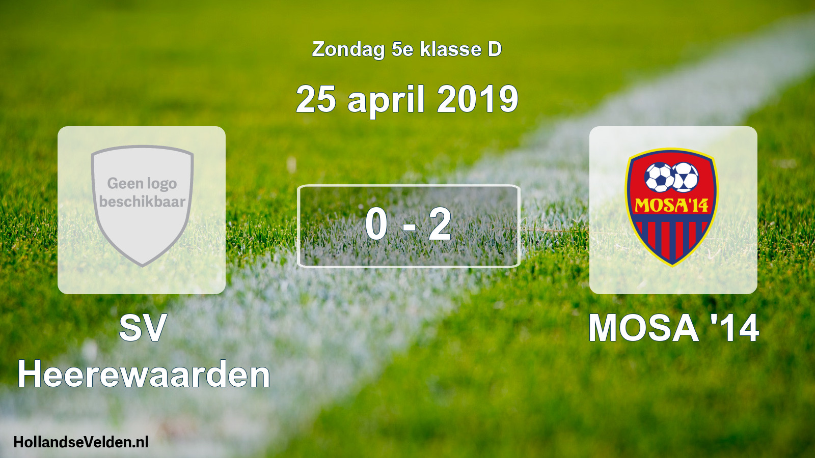 Total number of matches played: SV Heerewaarden - MOSA '14 0 - 2 (25 April 2019)