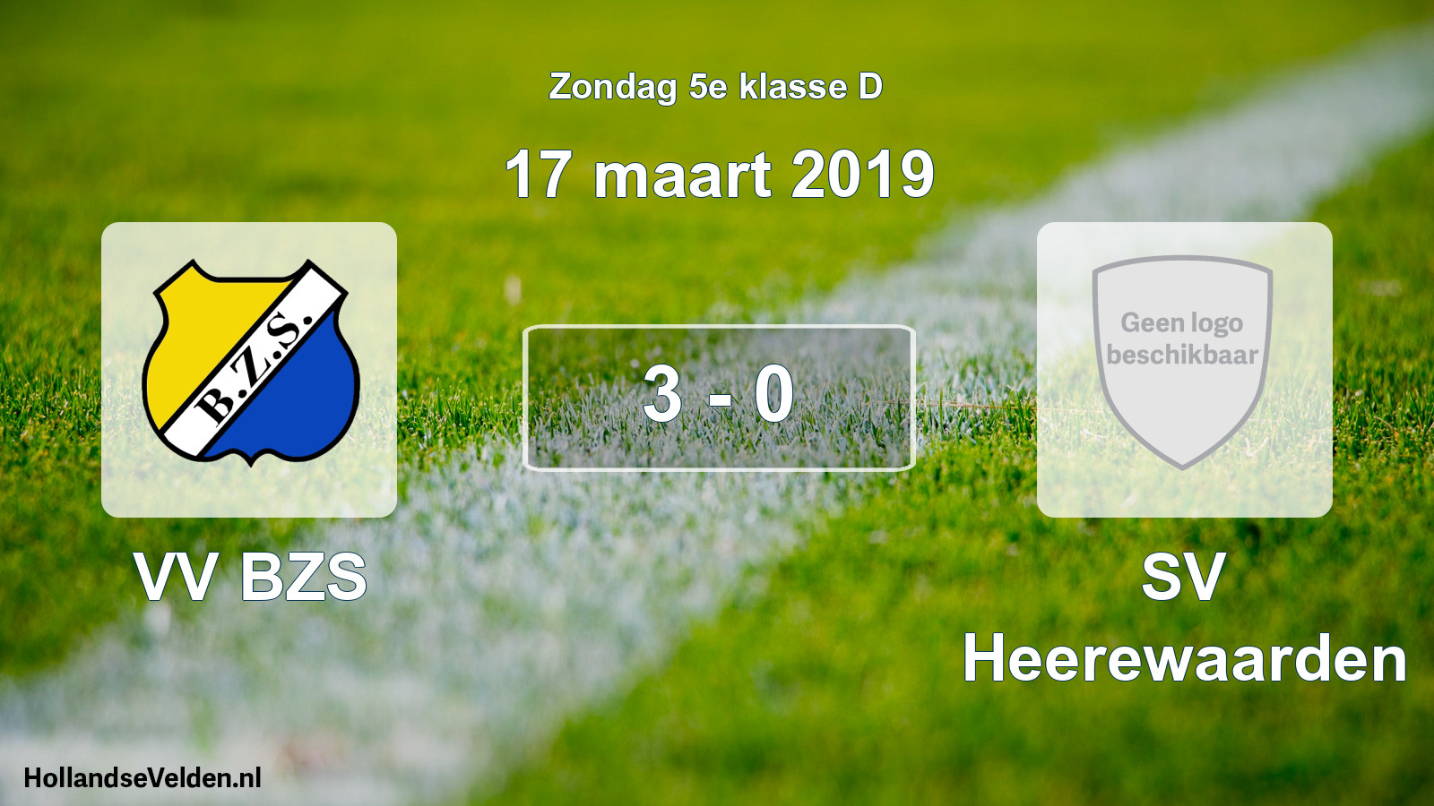 Total number of matches played: VV BZS - SV Heerewaarden 3 - 0 (17 March 2019)