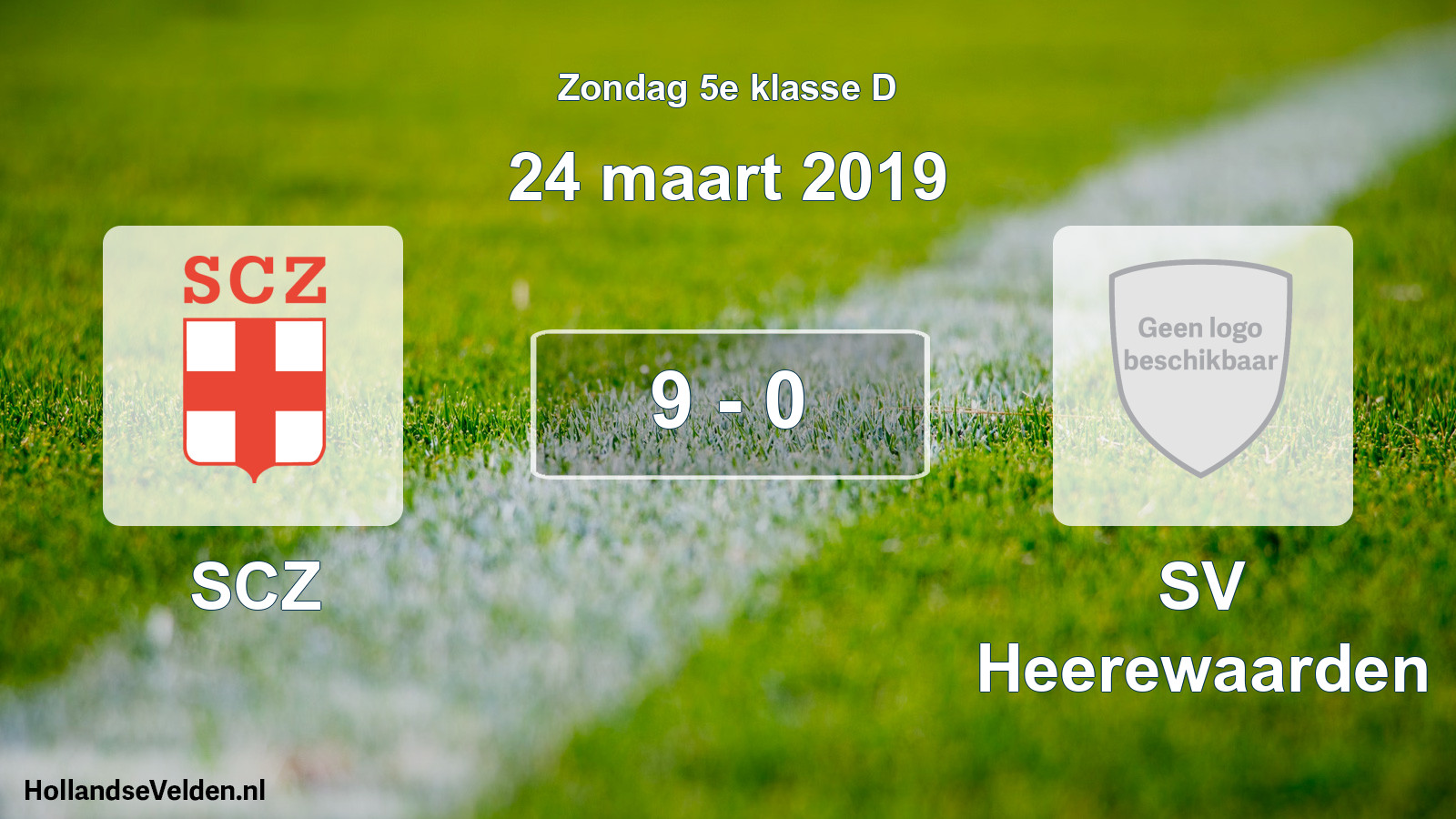 Total number of matches played: SCZ - SV Heerewaarden 9 - 0 (24 March 2019)