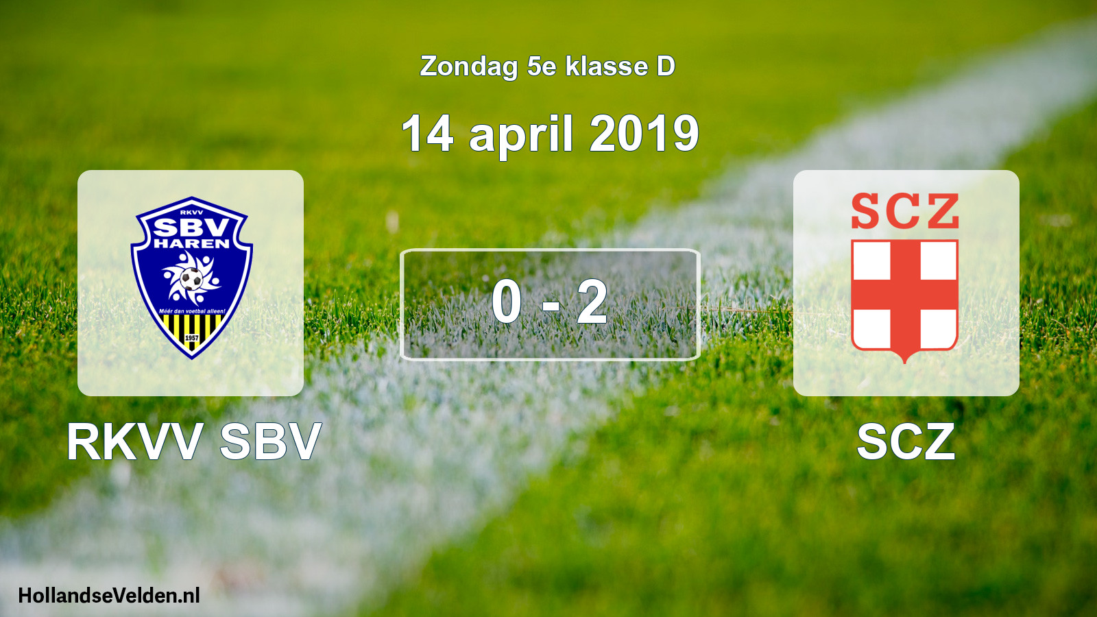 Total number of matches played: RKVV SBV - SCZ 0 - 2 (14 April 2019)