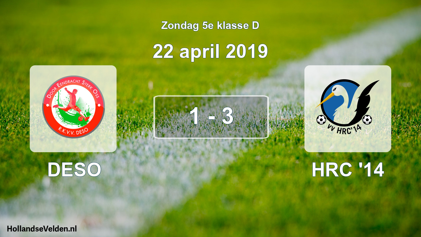 Total number of matches played: DESO - HRC '14 1 - 3 (22 April 2019)