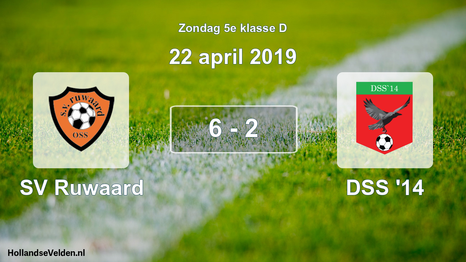 Total number of matches played: SV Ruwaard - DSS '14 6 - 2 (22 April 2019)