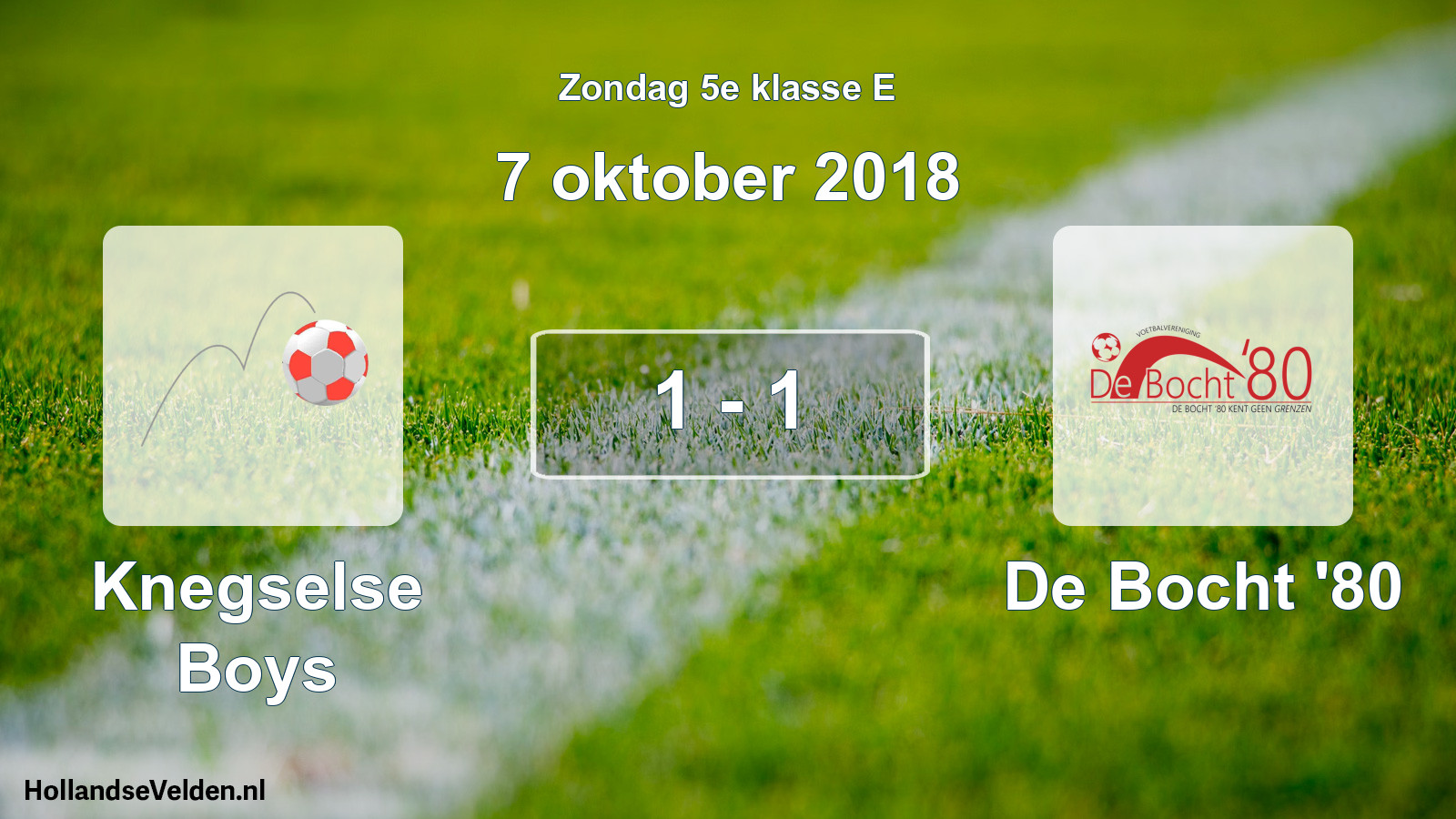Total number of matches played: Knegselse Boys - De Bocht '80 1 - 1 (7 October 2018)