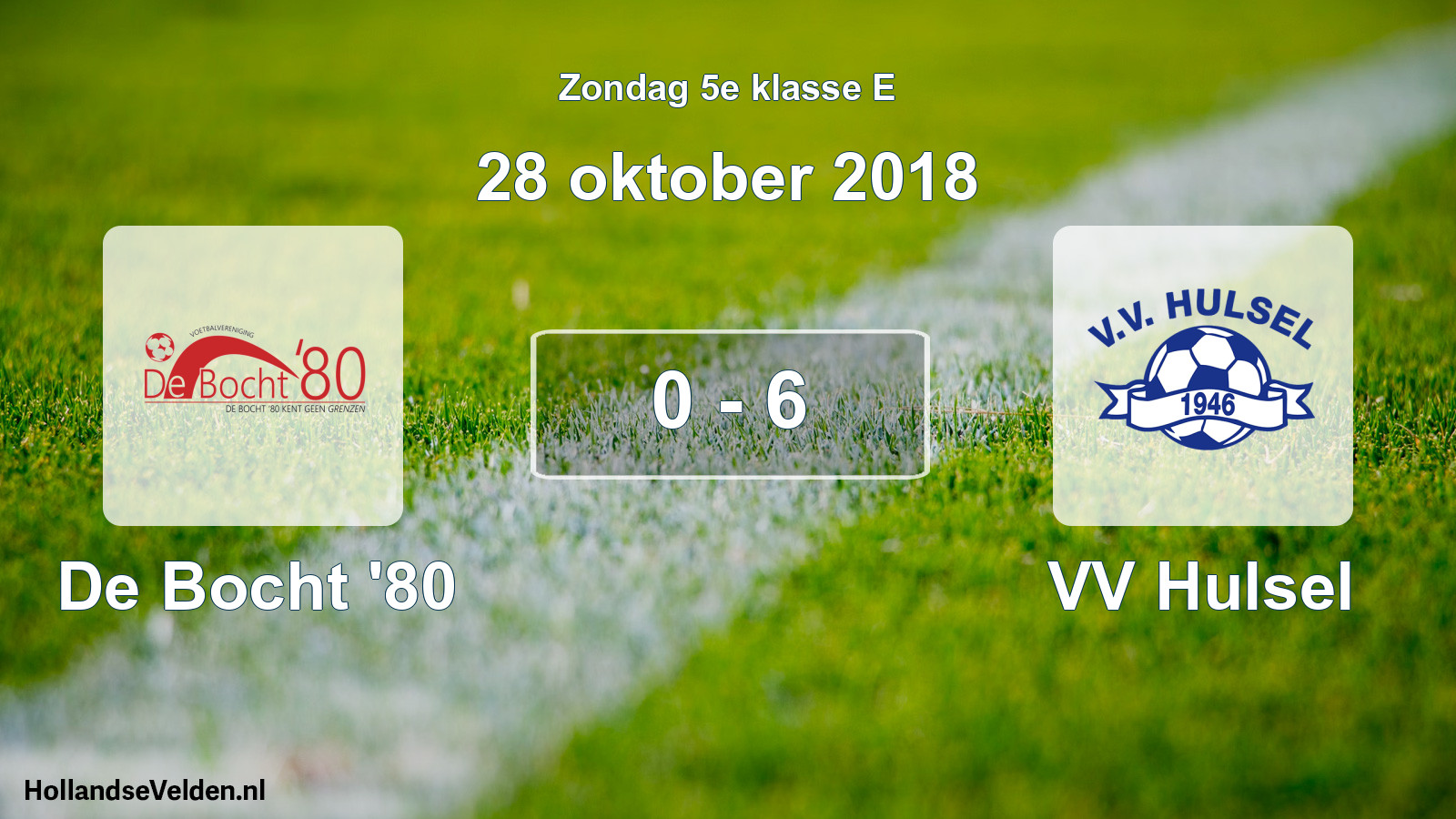 Total number of matches played: De Bocht '80 - VV Hulsel 0 - 6 (28 October 2018)
