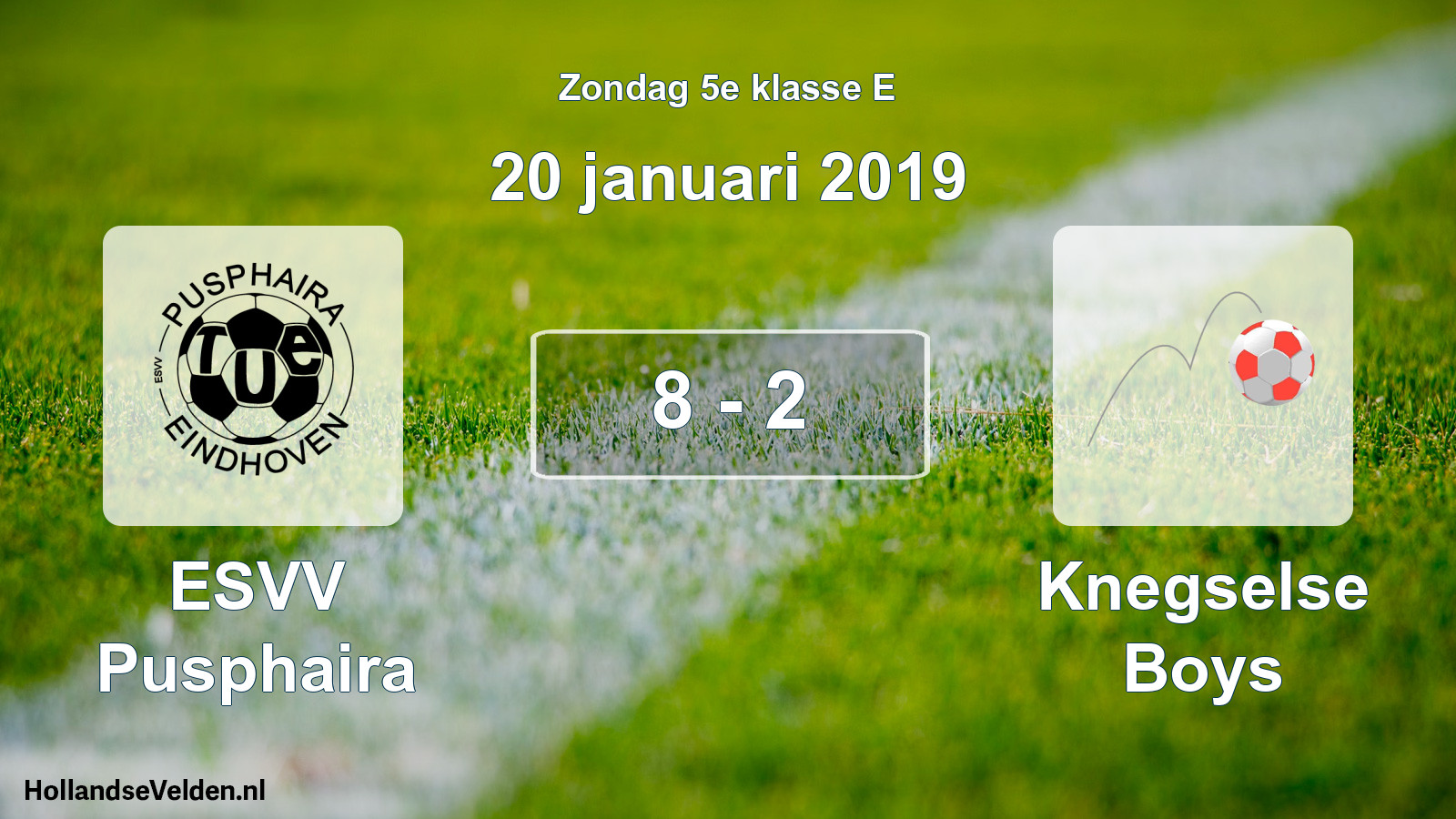 Total number of matches played: ESVV Pusphaira - Knegselse Boys 8 - 2 (20 January 2019)