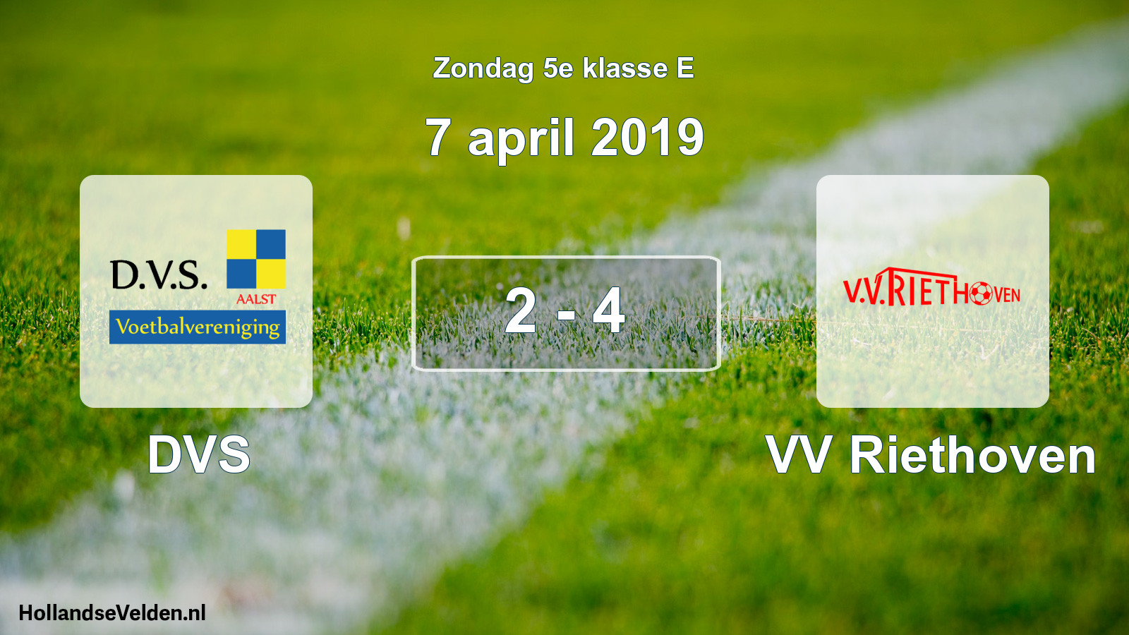 Total number of matches played: DVS - VV Riethoven 2 - 4 (7 April 2019)