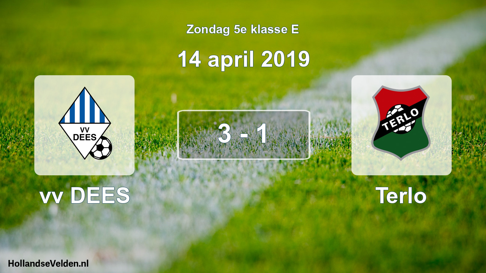 Total number of matches played: vv DEES - Terlo 3 - 1 (14 April 2019)